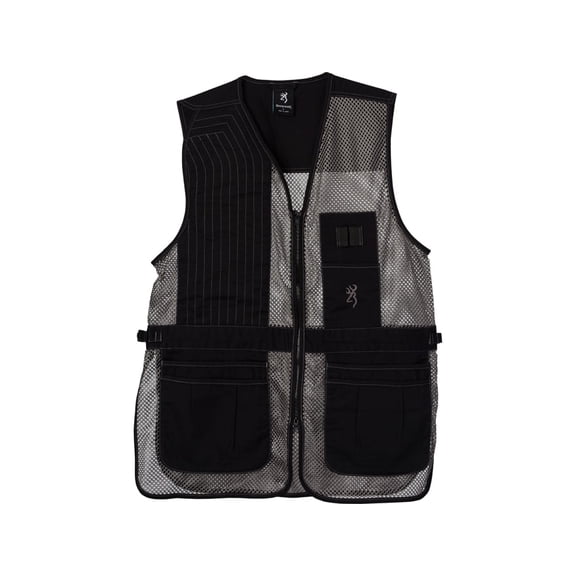 Browning Men's Trapper Creek Shooting Vest Right Hand Cotton/Polyester Black/Gray Medium