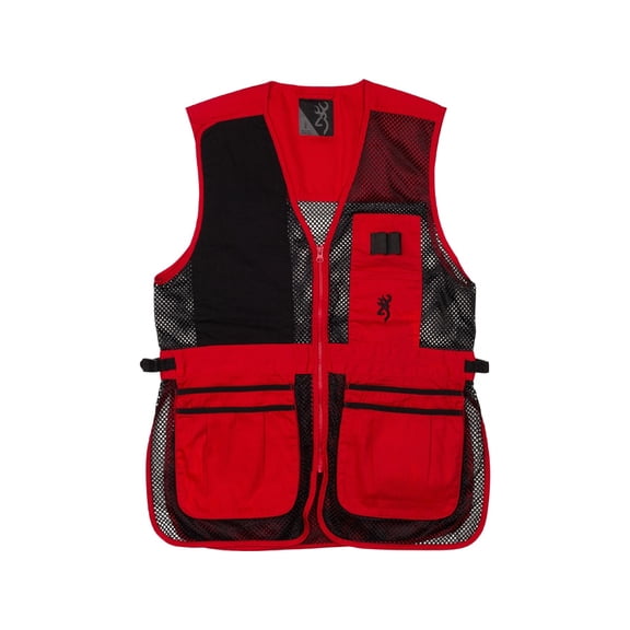 Browning Men's Trapper Creek Shooting Vest Right Hand Cotton/Polyester Red/Black 2XL