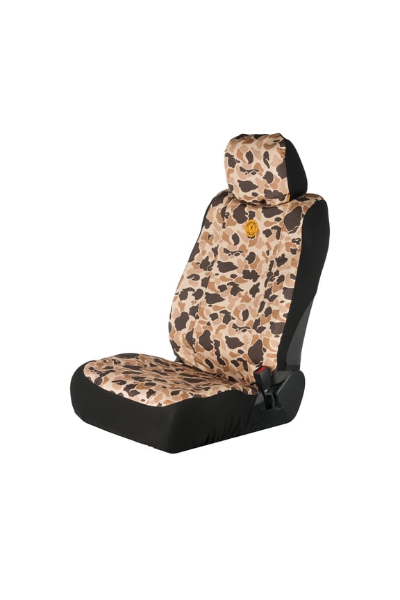 Universal Low Back, Water and Dirt Resistant Car, Truck, and SUV Seat Covers, Arms Co. (Tan Duck Camo)