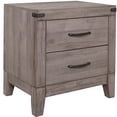 thumbnail image 1 of Brownish Gray Finish / Bedside Table / Double Drawer Nightstand, 1 of 3