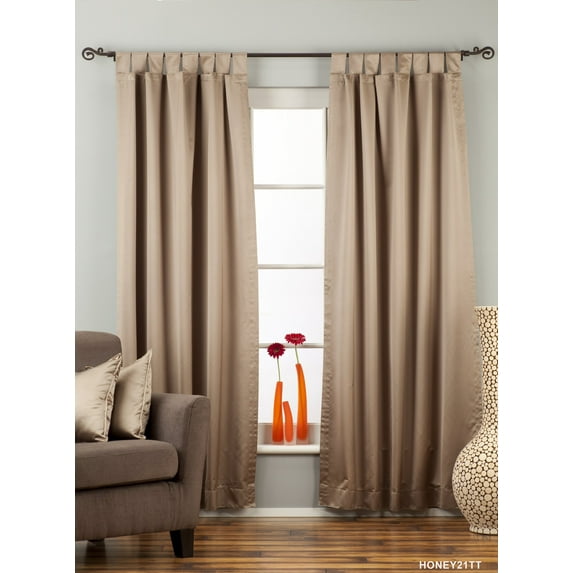Brownish Gray Tab Top 90% blackout Curtain / Drape / Panel -80W x 108L-Piece