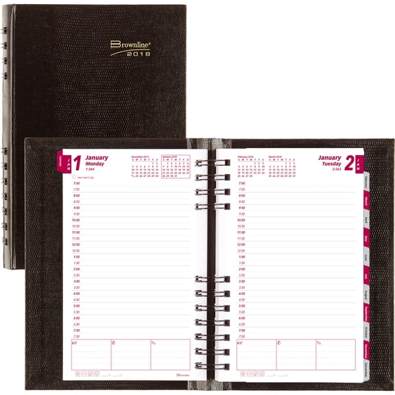 Brownline 2011 CoilPro Daily Planner, Black, 8 x 5 Inches (CB634C.BLK)