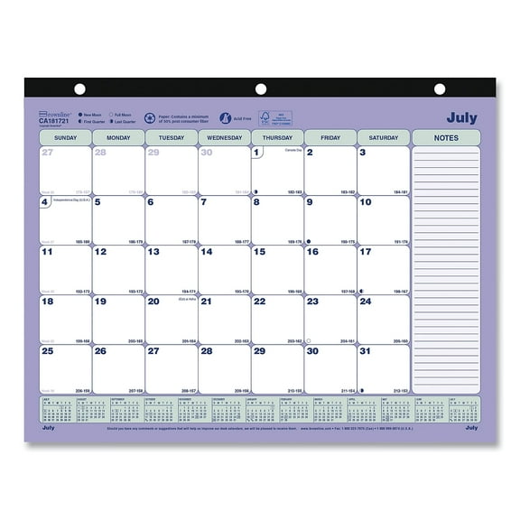 Brownline Academic 13-Month Desk Pad Calendar 11 x 8.5 2023-2024 CA181721