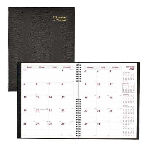 Brownline 2025 CoilPro Monthly Planner, 14 Months, December 2024 to January 2026, Twin-Wire Binding, 11" x 8.5", Black (CB1262C.BLK-25)