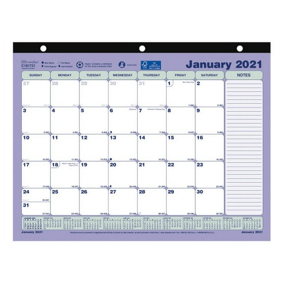 Brownline Classic Monthly Desk Pad Calendar, 11" x 8-1/2", January to December 2021, C181721