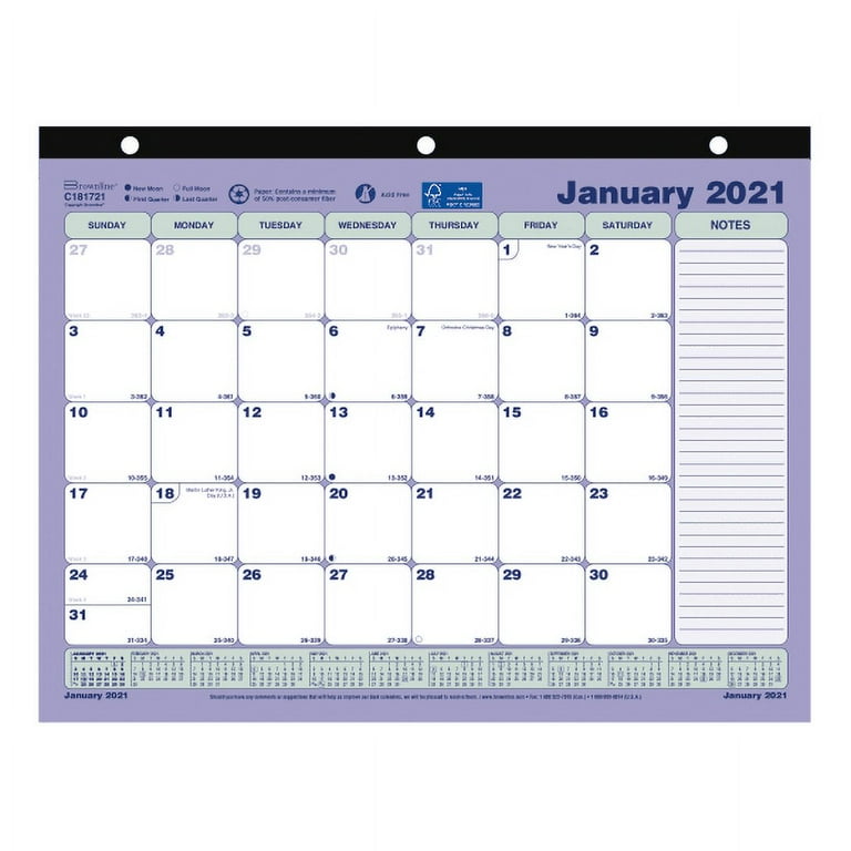 Brownline® Classic Monthly Desk Pad Calendar, 11