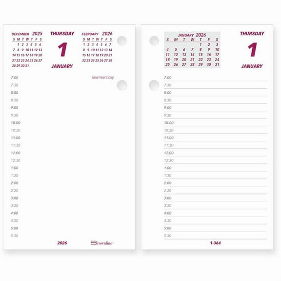 Brownline Daily Calendar Pad Refill 6" x 3-1/2" , English (c2r)
