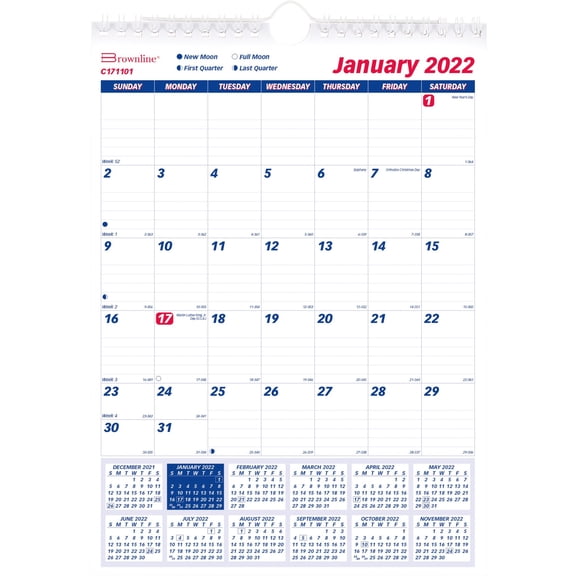 Brownline, REDC171101, Ruled Block Wall Calendar, 1 / Each, White