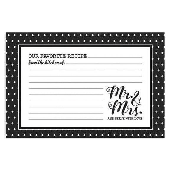 Brownlow Gift 141475 Recipe Cards - Mr & Mrs - Pack of 36