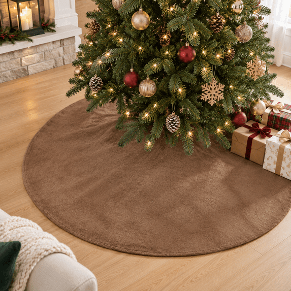 Brownmas Tree Skirt 60 Inch Large Faux - Walmart.com