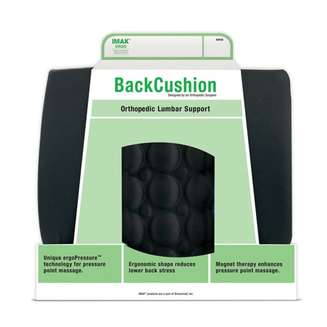 Brownmed IMAK Ergo Back Cushion and Lumbar Support Black