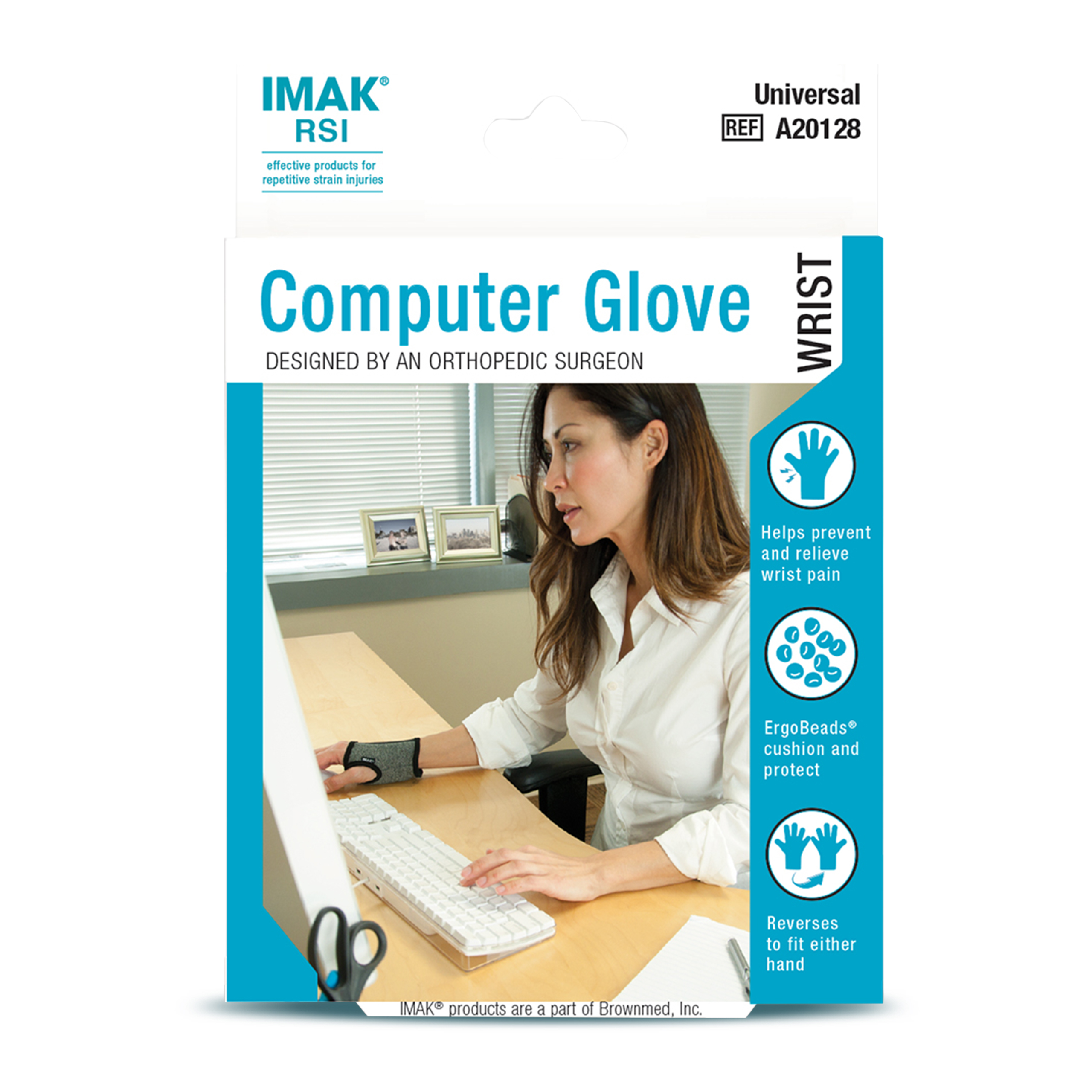 Brownmed IMAK RSI Computer Glove - Universal - Heather Gray - image 1 of 7