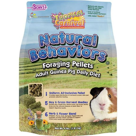 Browns 45090 Tropical Carnival Foraging Pellets Guinea Pig Food - 4 lbs - Case of 3