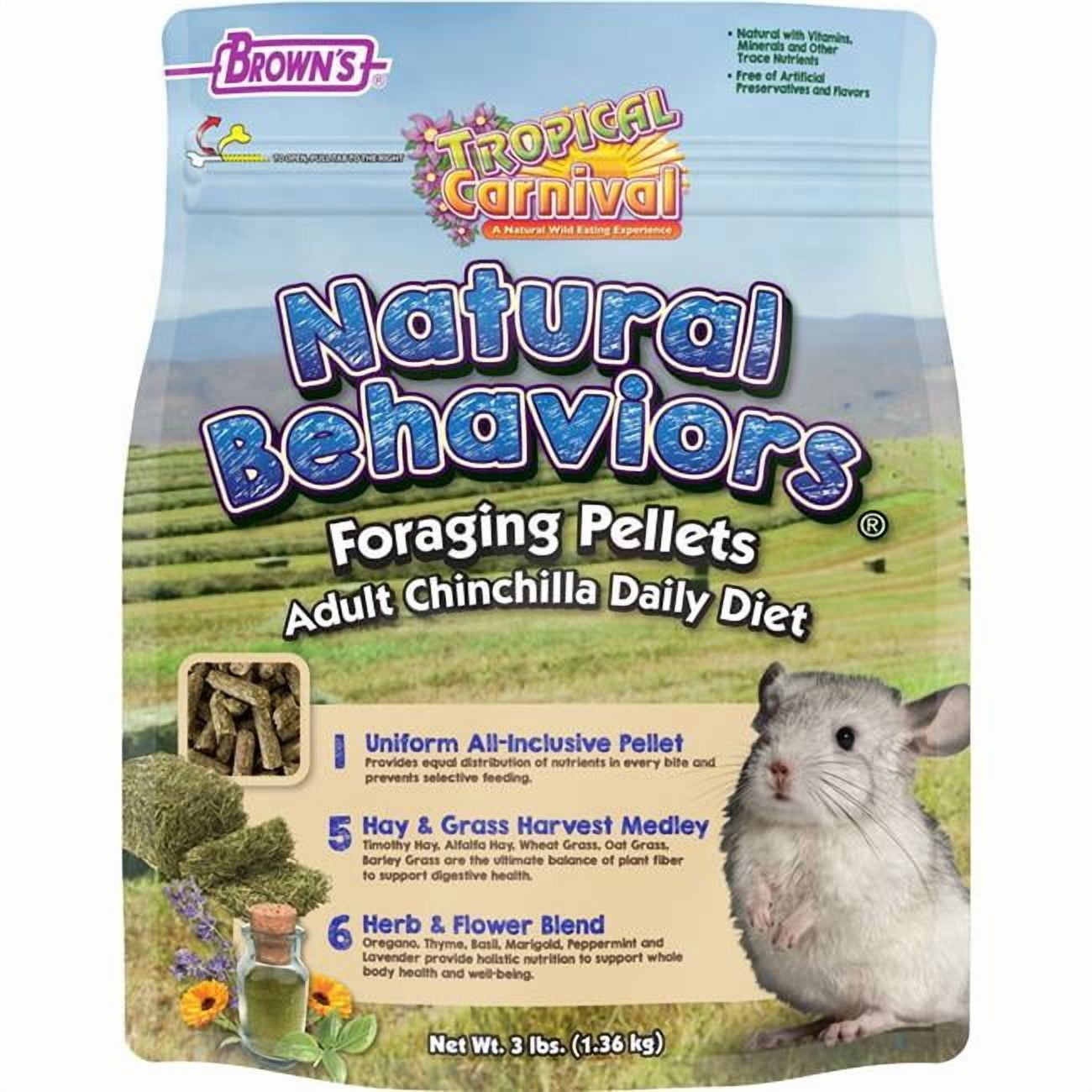 Browns 45092 Tropical Carnival Foraging Pellets Chinchilla Food - 3 lbs - Case of 6