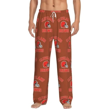 Browns Football Team Men's Autumn And Winter Home Print Long Pajama Pants With a Pocket on Each Side and fan Pattern Custom Style