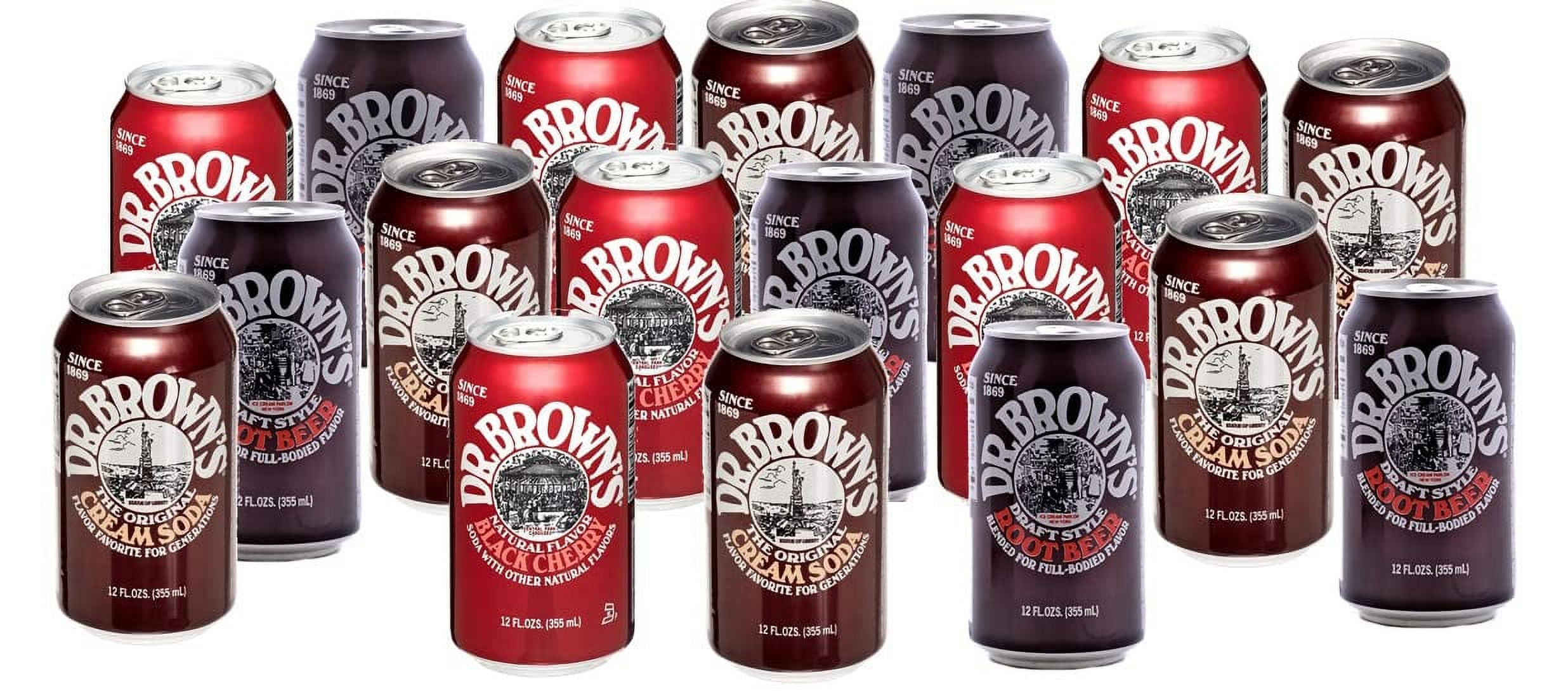 Browns Soda (18 Pack): 6 Black Cherry, 6 Root Beer, 6 Cream Soda 12oz ...