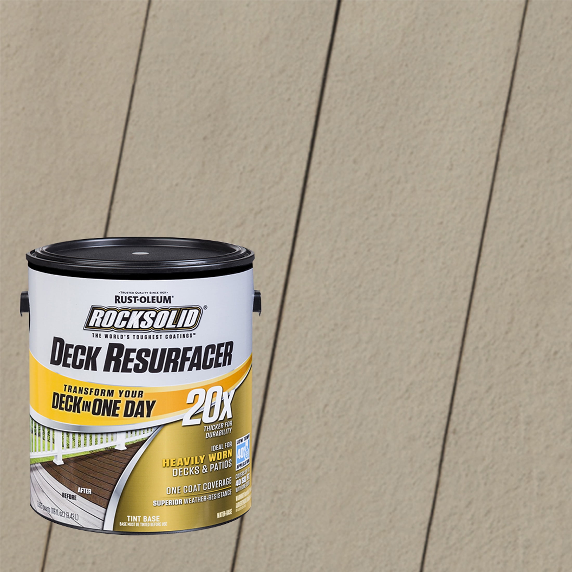 Brownstone, Rust-Oleum RockSolid 20X Exterior Wood Deck Resurfacer-319363T, Gallon