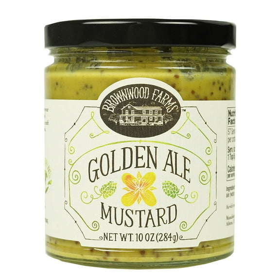 Brownwood Farms Golden Pale Ale Mustard Whole-Grain Pub Style Spread 10 Ounces