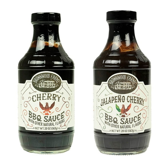 Brownwood Farms Jalapeno Cherry & Cherry BBQ Sauce All Natural 2 Pack 20 oz