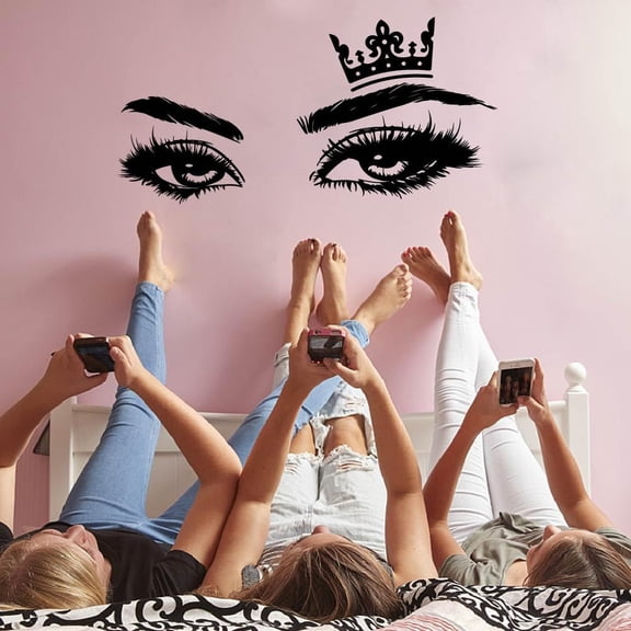 Brows and Eyes Wall Stickers Vinyl Wall Decals Living Room Art Wallpaper Beauty Salon DIY Decoration Print for Beauty Shop Girls' Room Livingroom Bedroom Decoration