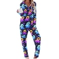 thumbnail image 1 of Brqkzdu 2 Piece Womens Halloween Pajamas Sets Long Sleeve Collar Button Down Pj and Pajama Pants Loose Comfy Nightwear Sets, 1 of 8