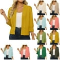 thumbnail image 1 of Brqkzdu Knit Cardigan Sweater for Womens Fall 3/4 Sleeve Open Front Cardigans Loose Soft Comfy Sweater Cardigan Outerwear, 1 of 6
