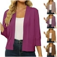 thumbnail image 1 of Brqkzdu Knit Cardigan Sweater for Womens Fall 3/4 Sleeve Open Front Cardigans Loose Soft Comfy Sweater Cardigan Outerwear, 1 of 6