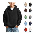 thumbnail image 1 of Brqkzdu Waffle Quarter Zip Pullover for Boys Drop Long Sleeve Casual Oversized Hoodies Lightweight Loose Comfy Hooded Sweatshirt for 3 Years, 1 of 10