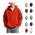 thumbnail image 1 of Brqkzdu Waffle Quarter Zip Pullover for Boys Drop Long Sleeve Casual Oversized Hoodies Lightweight Loose Comfy Hooded Sweatshirt for 7 Years, 1 of 10