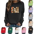 thumbnail image 1 of Brqkzdu Women Thanksgiving Sweatshirts Crewneck Maple Leaf Graphic Sweatshirt Long Sleeve Loose Casual Oversized Sweatshirt, 1 of 6