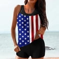 thumbnail image 1 of Brqkzdu Womens 4th of July Tankini Swimsuits with Shorts Bathing Suits American Flag Print Swimwear Tummy Control High Waist Split Swimsuits, 1 of 5