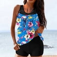 thumbnail image 1 of Brqkzdu Womens Tankini Swimsuits 2 Piece Floral Print Bathing Suits Modest Tankini Tops with Boyshorts Split Swimsuits, 1 of 5
