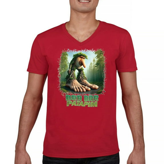 Brr Brr Patapim Men's V-Neck T-shirt Funny Italian Brainrot Gen Z Alpha Meme