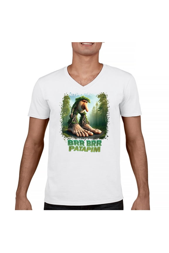 Brr Brr Patapim Men's V-Neck T-shirt Funny Italian Brainrot Gen Z Alpha Meme