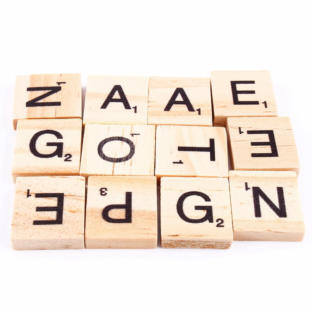 BSIRIBIZ The 100 Scrabble Tiles Alphabet of the Wooden Scrabble Pieces for  Word Scrabble Game Board of Education Games Craft Letters and