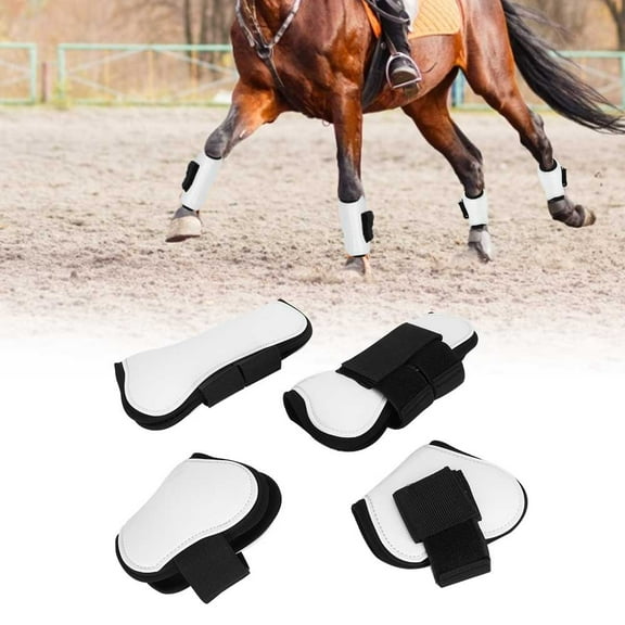 Brrnoo 4PCS Horse Leg Protector Horse Front Hind Leg Boots Horse Riding Tendon Fetlock Boots Shock Absorbing Show Jumping Competition Leg