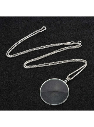 Buy the Womens Silver-Tone Braided Chain Magnifying Glass Pendant Necklace  62 g