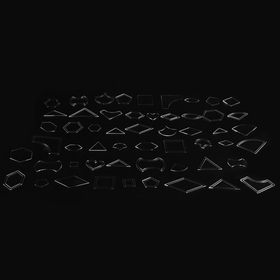 Brrnoo Acrylic Stencil Template,54PCS Clear Acrylic Pattern Stencil Template Set Leather Craft Quilting Sewing Tool DIY, Acrylic Stencil