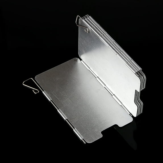 Brrnoo Camp Stove Windshield,9 Plates Survival Foldable Cooker Gas Stove Wind Metal Camping Windscreen,Camp Stove Windscreen