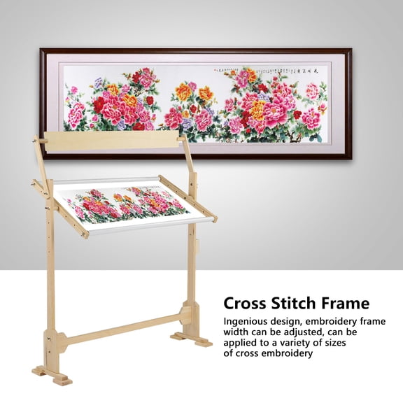 Brrnoo CrossStitch Frame Large Size Embroidery Stand Adjustable Wood Frame For CrossStitch Needlework (Embroidery not included)
