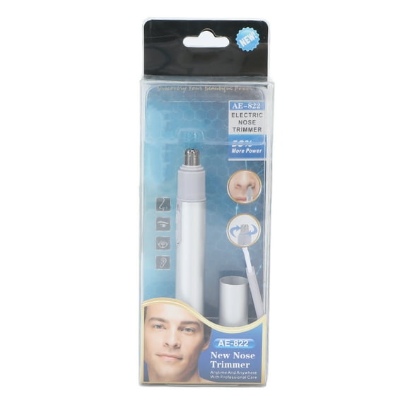 Brrnoo Electric Painless Men Nose Hair Trimmer, Portable Eyebrow Trimmer Shaver for Unisex White