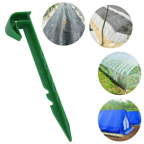Brrnoo Fixing Pegs, Ground Pegs,10Pcs Ground Garden Barrier Fabric Shading Net Stake Fixing Plastic Pegs