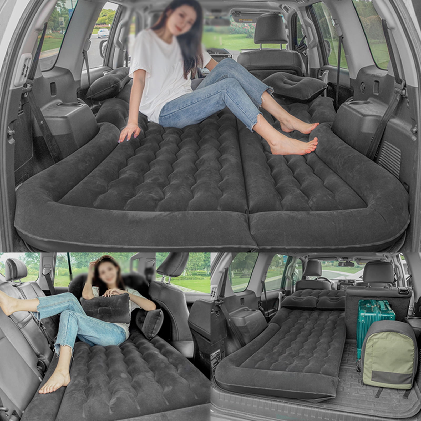 Brrnoo SUV Air Mattress 6" Thickened Inflatable Air Bed with Electric Pump, Queen