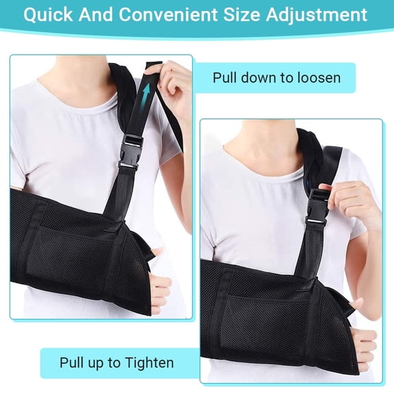 Brrnoo Stretchable Arm Sling Mesh Arm Shoulder Sling Shoulder Adjustable Arm Brace Right Left Arm for Men Women