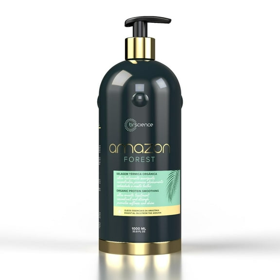 Brscience Amazon Forest Keratin Treatment Formaldehyde-Free Brazilian Hair Straightening with Buriti, Brazil Nut & Pracaxi Oils Keratina Alisadora Profesional Sin Formol | Queratina (33.8 Fl Oz)