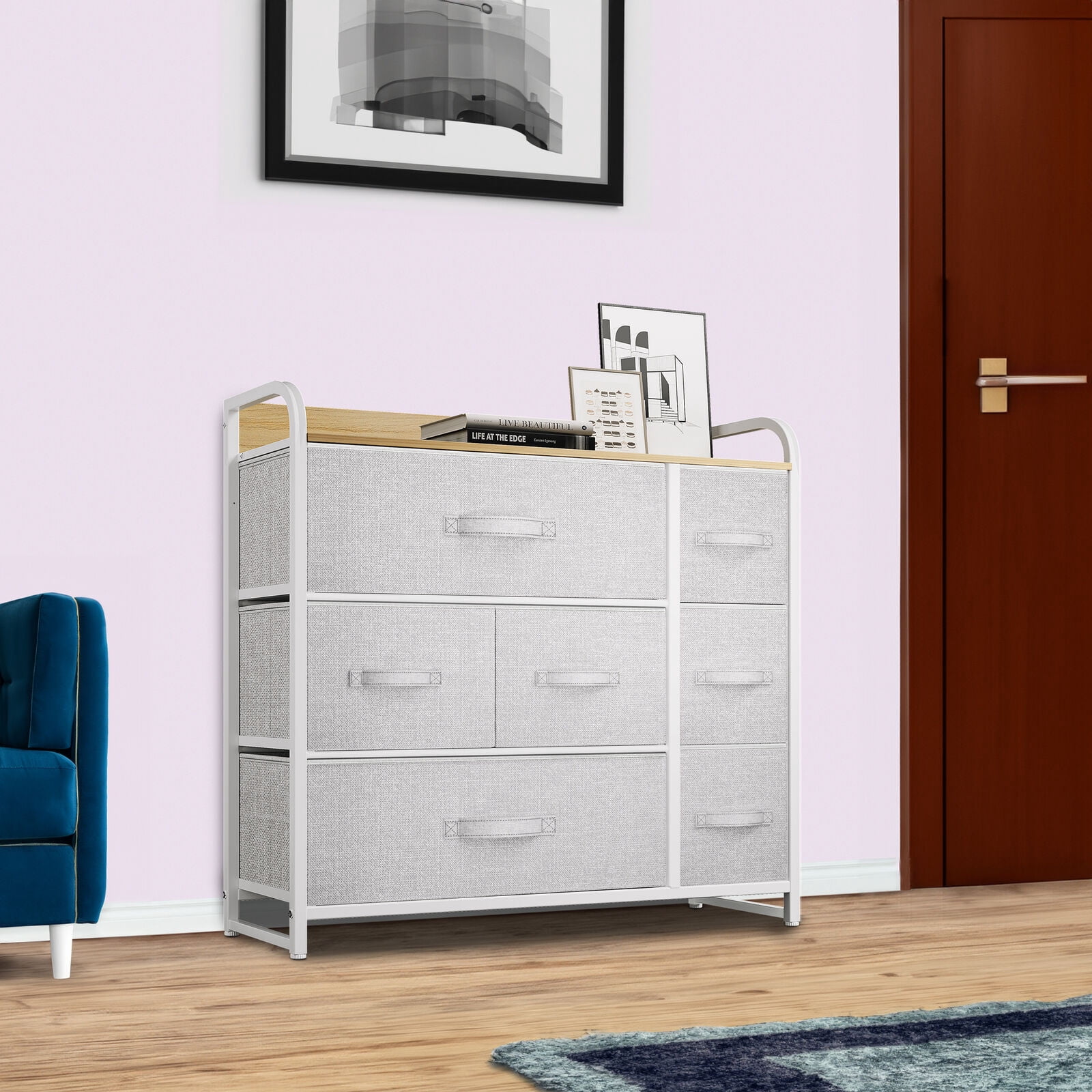 Brtye 7 Drawer Dresser, Storage Organizer with Shelves, Fabric Dresser ...
