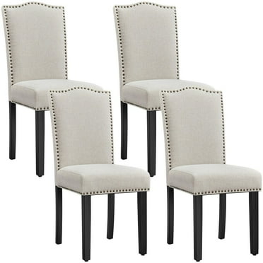 Brtye Dining Chairs Set of 6 Dining Room Chair Fabric Parsons Chairs with Nailhead Trim and Solid Wood Legs for Home, Kitchen, Dining Room