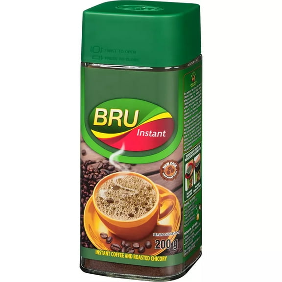 Bru Instant Coffee and Roasted Chicory 200g (7.02oz) | Pack of 2 | Authentic Indian Blend | Rich Flavor, Quick Brew & Convenient | Indulge in Tradition