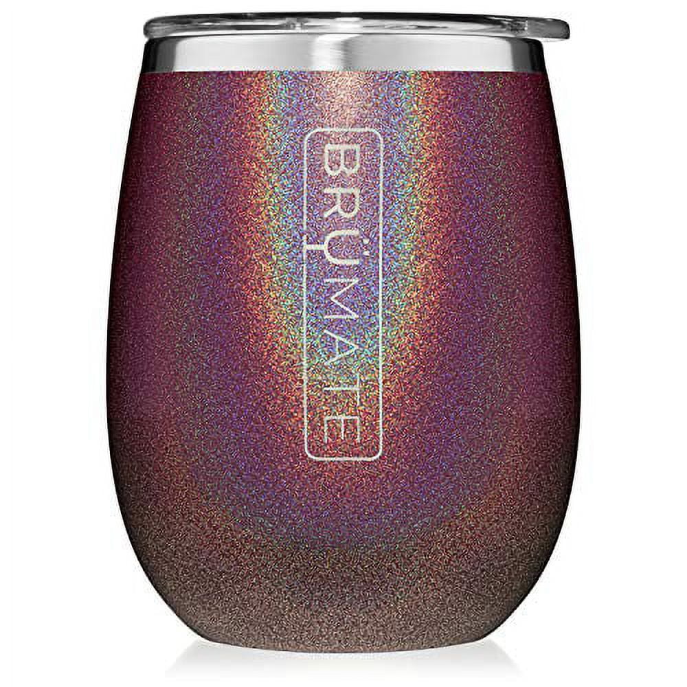 BruMate Uncorkd 14 oz Wine Glitter Merlot BPA Free Wine Tumbler 