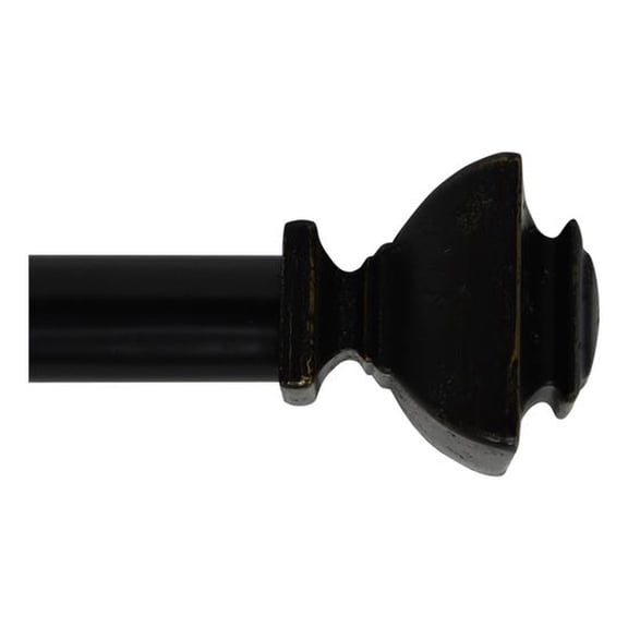 Bruce Adjustable Single Curtain Rod 18" to 36"-Black